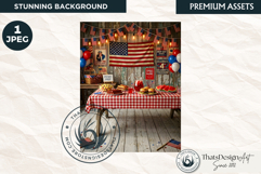 Patriotic Americana Backdrops - 4th of july backgrounds Product Image 1