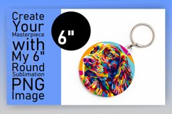 Playful Abstract Dog Round Design Keychain Product Image 1