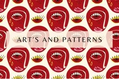 Funky faces pattern | Funky faces digital paper Product Image 1