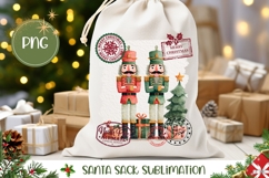 Cartoon Christmas Nutcracker Santa Sack, Winter Gift Bag Product Image 1