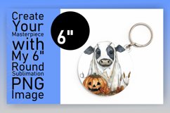 Halloween Cow Round Design for Keychain Product Image 1