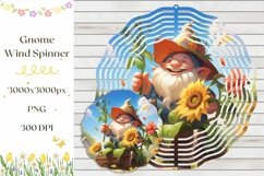 Cute Gnome Wind Spinner, Sunflowers Wind Spinner Design Product Image 1