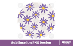 Retro Flowers Background Png Floral Paper Sublimation Splash Product Image 1
