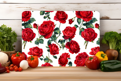 Watercolor Red Rose Flower Cutting Board | Cutting Board png Product Image 4