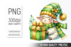 Watercolor Christmas Animals Clipart PNG Bundle, 25 Designs Product Image 8