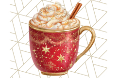 Christmas Coffee Mugs Clipart PNG Festive Cups Product Image 4