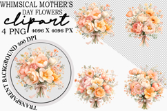 Whimsical Mother's Day Flowers Clipart Watercolor png Product Image 1