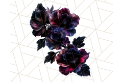 Gothic Floral PNG, Dark Aesthetic Flowers Clipart Print Product Image 4
