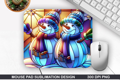 Snowman Mouse Pad Sublimation, Christmas Mouse Pad PNG Product Image 1