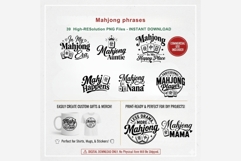 Mahjong Phrases PNG Bundle | 39 Mahjong Quote Designs Product Image 9