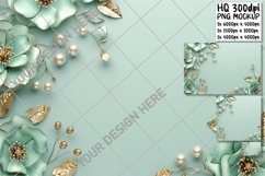 Golden Blossom Serenity: Digital Backdrop Product Image 1