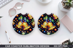 Christmas Car Coaster Sublimation| Christmas Coaster PNG Product Image 1
