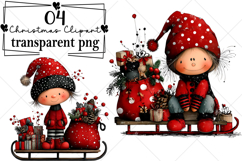 Cute Santa Claus Christmas Clipart Watercolor PNG Product Image 1