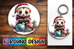 Chic Circle PNG Keychain Design , Xmas Product Image 1
