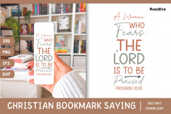Christian Bookmark Saying SVG | A Woman Who Fears the Lord Product Image 1