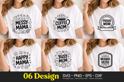 Messy Coffee Busy Mom Quotes SVG PNG Product Image 1