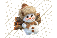Adorable Snowman Character PNG Clipart Product Image 4