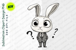 Confused Bunny In Suit Clipart Png Product Image 1