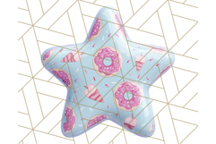 Cute Puffy Star Clipart PNG, 3D Glossy Pastel Stars Clip Art Product Image 4