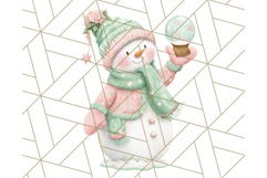 Pastel Snowman Clipart PNG, Cute Soft Winter Graphics Product Image 4