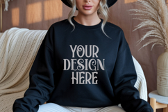 Gildan 18000 Black Crewneck Sweatshirt Mockups,G180 Product Image 1