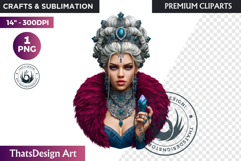 Fantasy Boreal Winter Girl Warrior &amp; Ice Queen Clipart Product Image 1