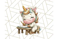 Magical Bookish Unicorn PNG Clipart Reading Books & Stories Product Image 4