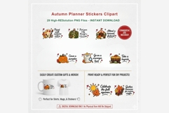 Autumn Planner Stickers Clipart Bundle | Fall Bucket List Product Image 5
