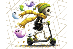 Quirky Skeleton Clipart PNG, Funny Halloween Bones Art Product Image 4