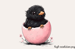 Pink Black Easter Clipart PNG Product Image 1