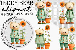 Whimsical Teddy Bear Clipart Watercolor Teddy Bear png Product Image 1