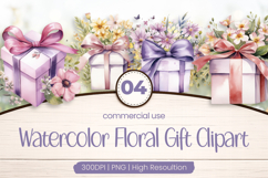 Floral Gift Clipart PNG Product Image 1