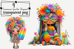 Summer Girls Clipart Watercolor PNG Product Image 1