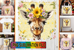 Cheerful PNG TSHIRT Designs, Giraffe Product Image 1
