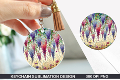 Flower Keychain Sublimation - Spring Keychain PNG Design Product Image 1