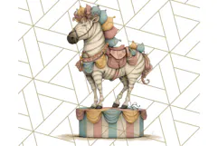 Vintage Carnival Animals Clipart PNG, Retro Circus Elements Product Image 4