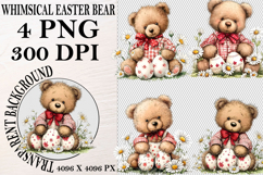 Whimsical Easter Bear Clipart Easter Bear png Product Image 1