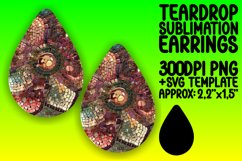 Glitter Flower Teardrop Earring Art Product Image 1