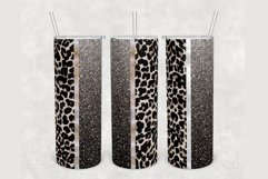 Leopard Silver Faux Glitter 20oz sublimation design tumbler Product Image 1