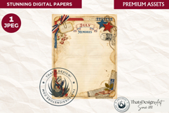 Patriotic Vintage 4th of July Junk Journal digital paper Product Image 1