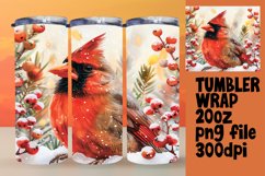 Watercolor Winter Cardinal Wrap | 20oz Tumbler Design Product Image 1