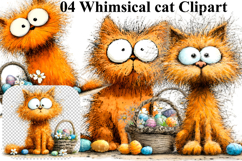 Whimsical cat Clipart Product Image 1
