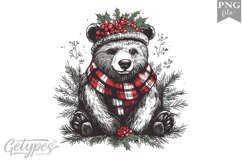 Christmas Bear Clipart Design - High Quality 300 Dpi Product Image 1
