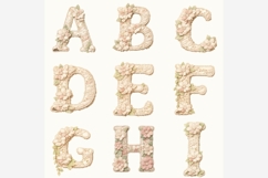 Floral Fabric Alphabet PNG Clipart Bundle, Vintage Product Image 5