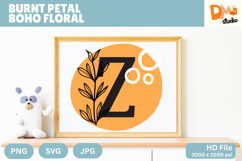 Burnt Petal Boho Floral Monogram Product Image 1