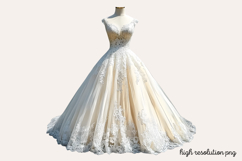 White Wedding Watercolor Clipart PNG Product Image 1