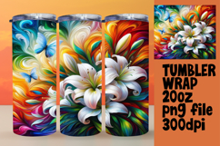 ELEGANT 20oz Sublimation Tumbler Wrap , Flowers Product Image 1