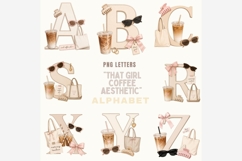 That Girl Coffee Alphabet PNG Bundle | Coquette Coffee Product Image 6
