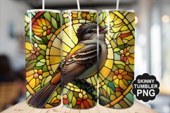 Eastern Phoebe Single Bird Stained Glass - Tumble Design Product Image 1