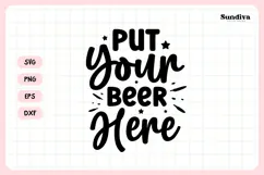Funny Beer Coaster Quote SVG | Put Your Beer Here Product Image 3
